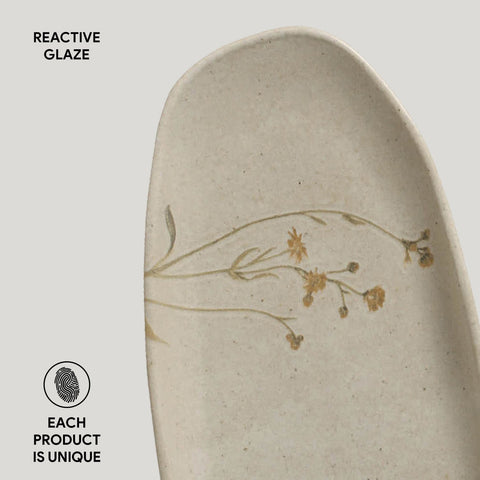 Porto Brasil Porto Brasil Organic Decorated Stoneware Serving Platter - Set of 4