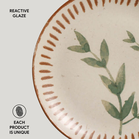 Porto Brasil Decorated Bohemian Glazed Stoneware Dessert Plate Set - Set of 6