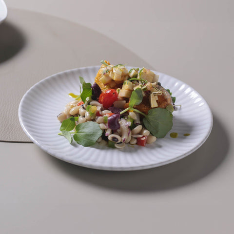 Porto Brasil Everyday Minimalist Embossed Glazed Dessert Plate Set - Set of 6