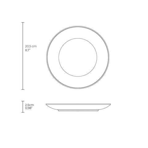 Porto Brasil Everyday Minimalist Embossed Glazed Dessert Plate Set - Set of 6