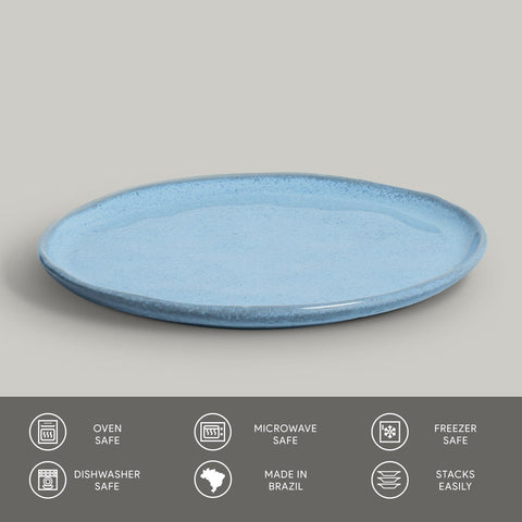 Porto Brasil Everyday Handmade Glazed Stoneware Plate Set - Set of 6