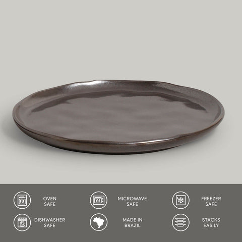 Porto Brasil Everyday Modern Handmade Glazed Stoneware Dessert Plate Set - Set of 6