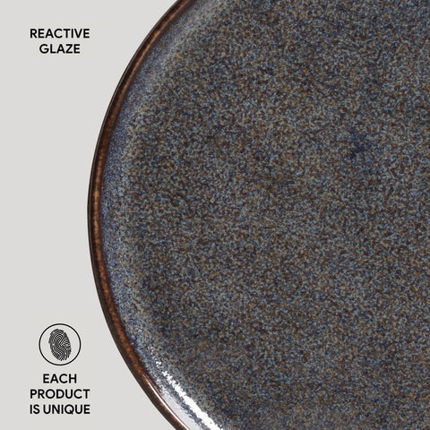 Porto Brasil Everyday Modern Stoneware Plate Set with Glazed Finish - Set of 6