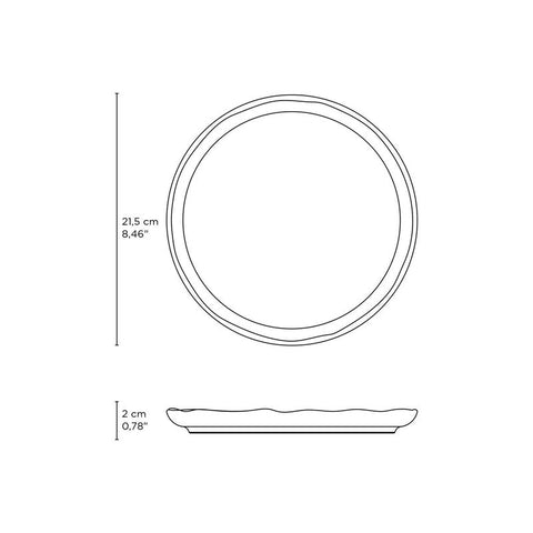 Porto Brasil Everyday Minimalist Stoneware Dessert Plate Set - Set of 6