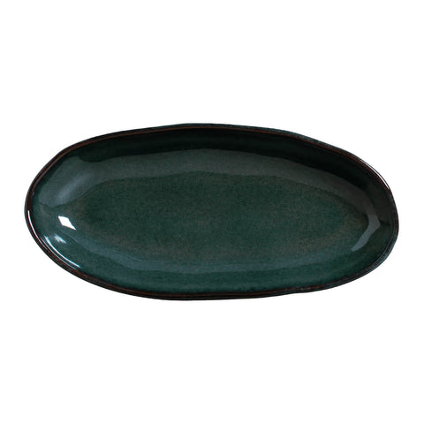 Porto Brasil Organic Abstract Stoneware Serving Platter with Glazed Finish - Set of 4