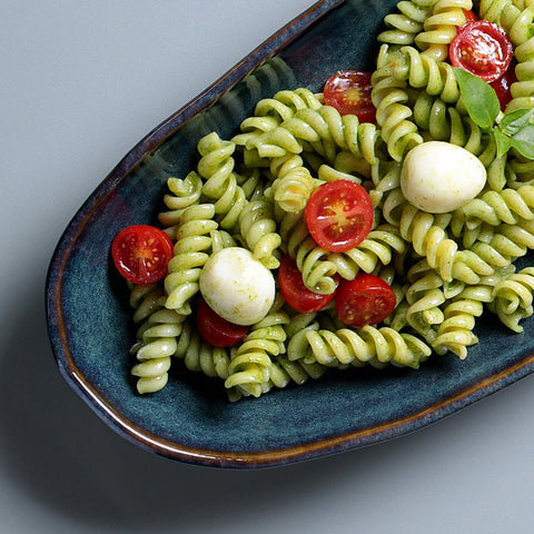 Porto Brasil Organic Abstract Stoneware Serving Platter with Glazed Finish - Set of 4