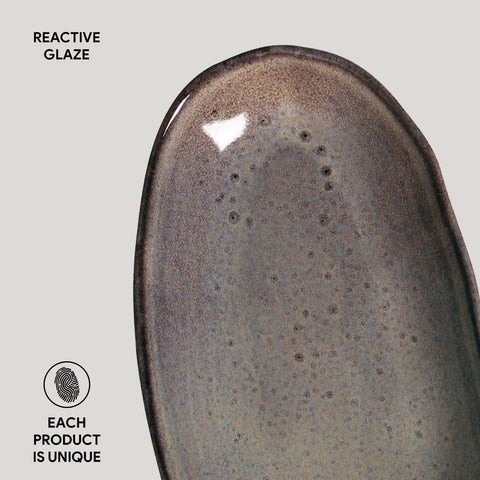 Porto Brasil Organic Abstract Hand Finished Stoneware Serving Platter - Set of 4