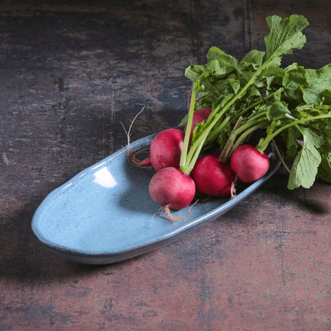 Porto Brasil Organic Abstract Stoneware Serving Platter with Glazed Finish - Set of 4