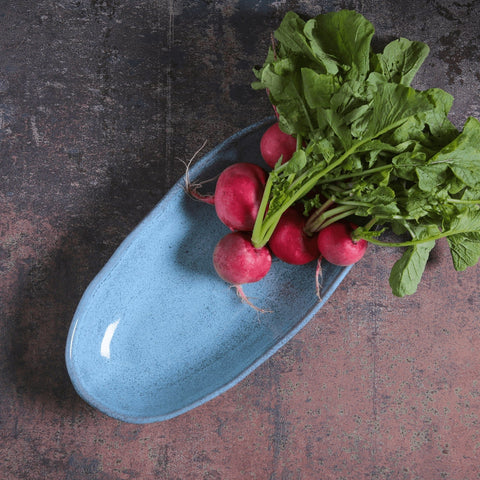 Porto Brasil Organic Abstract Stoneware Serving Platter with Glazed Finish - Set of 4