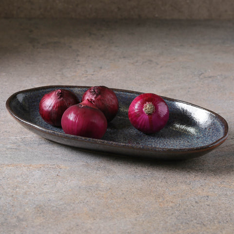 Porto Brasil Organic Abstract Hand Finished Stoneware Serving Platter - Set of 4