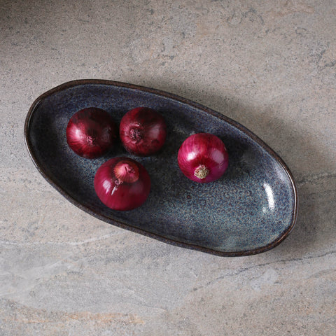 Porto Brasil Organic Abstract Hand Finished Stoneware Serving Platter - Set of 4