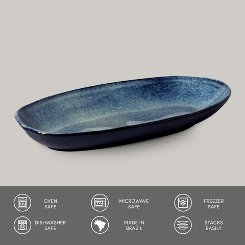 Porto Brasil Porto Brasil Everyday Abstract Stoneware Serving Platter - Set of 4
