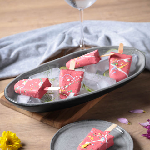 Porto Brasil Minimalist Abstract Hand Finished Glazed Stoneware Serving Platter - Set of 4