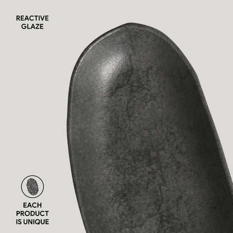 Porto Brasil Organic Minimalist Hand Finished Stoneware Serving Platter - Set of 4