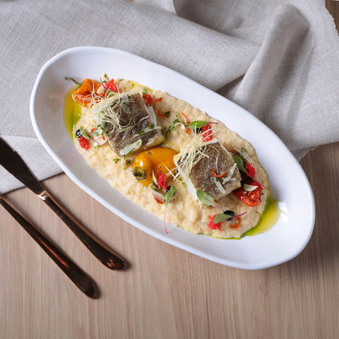 Porto Brasil Porto Brasil Everyday Minimalist Hand Finished Stoneware Serving Platter - Set of 4