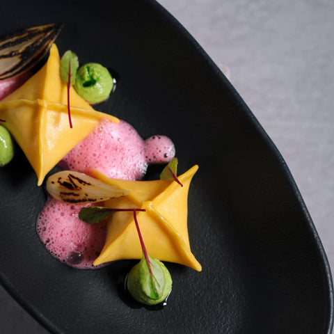 Porto Brasil Minimalist Solid Stoneware Hand Finished Matte Serving Platter - Set of 4