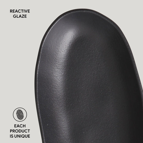 Porto Brasil Minimalist Solid Stoneware Hand Finished Matte Serving Platter - Set of 4