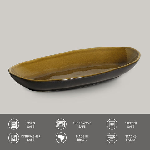 Porto Brasil Porto Brasil Everyday Organic Stoneware Serving Platter - Set of 4