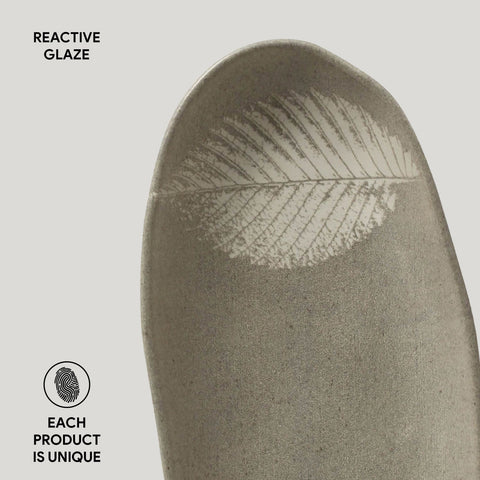 Porto Brasil Organic Minimalist Graphic Matte Stoneware Serving Platter - Set of 4