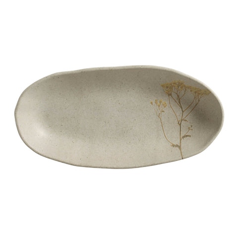 Porto Brasil Porto Brasil Organic Flower Print Stoneware Serving Platter - Set of 4