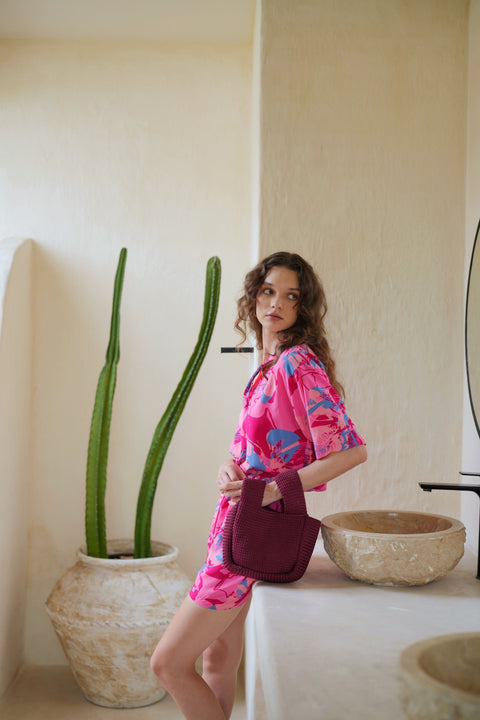 Handmade Solid Open Top Clutch