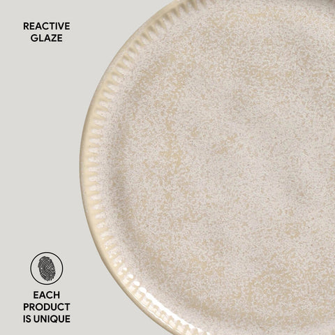 Porto Brasil Everyday Handmade Stoneware Dessert Plate Set in Glazed Finish - Set of 6