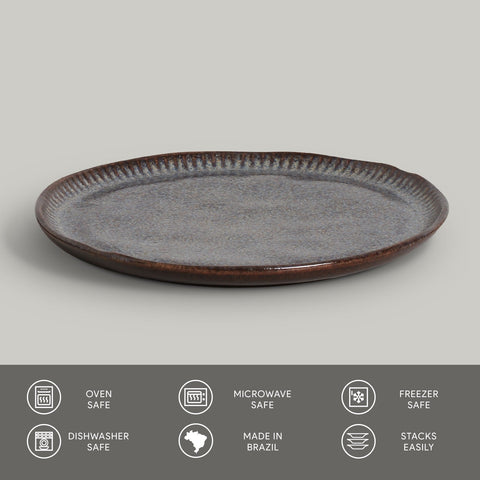 Everyday Handmade Abstract Glazed Stoneware Plate Set