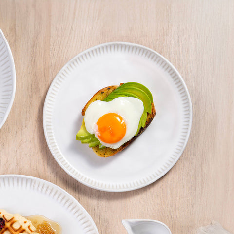 Porto Brasil Everyday Embossed Minimalist Glazed Stoneware Dessert Plate Set - Set of 6