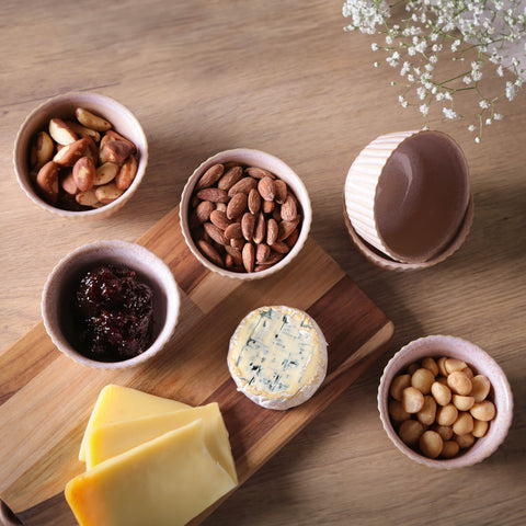 Porto Brasil Everyday Modern Embossed Glazed Stoneware Bowl Set - Set of 6