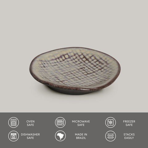 Porto Brasil Everyday Organic Geometric Handmade Glazed Stoneware Bowl Set - Set of 6