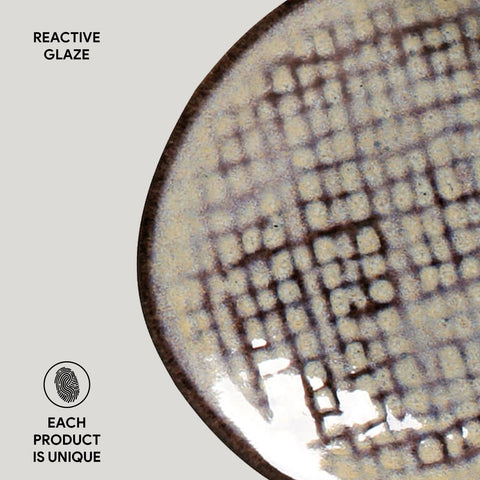 Porto Brasil Everyday Organic Geometric Handmade Glazed Stoneware Bowl Set - Set of 6