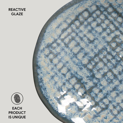 Decorated Organic Embossed Glazed Geometric Bowl Set