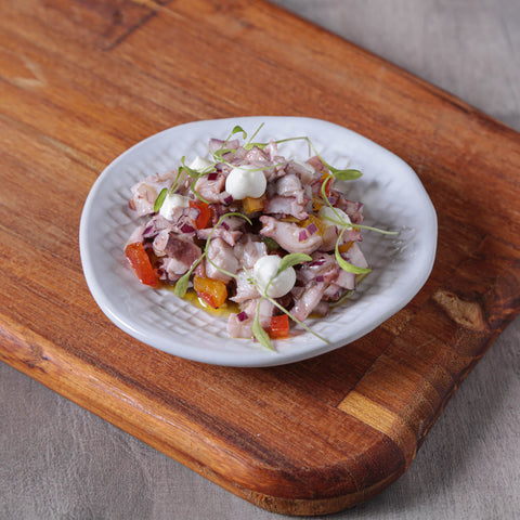 Everyday Minimalist Glazed Embossed Stoneware Salad Plate Set