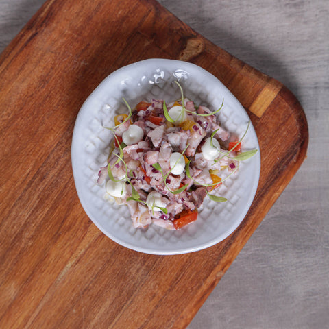 Everyday Minimalist Glazed Embossed Stoneware Salad Plate Set