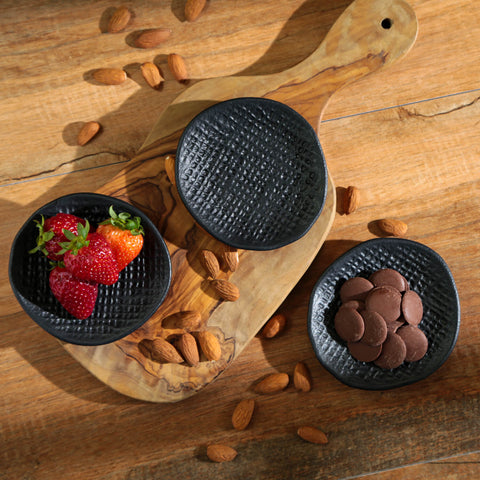 Porto Brasil Everyday Handmade Embossed Glazed Bowl Set - Set of 6