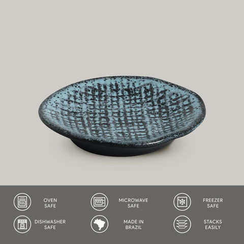 Decorated Handmade Stoneware Bowl Set with Abstract Glazed Design