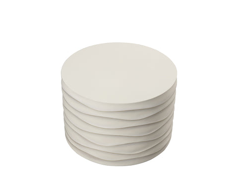 Sunpan Corey Sculpted Round Drum Coffee Table Modern