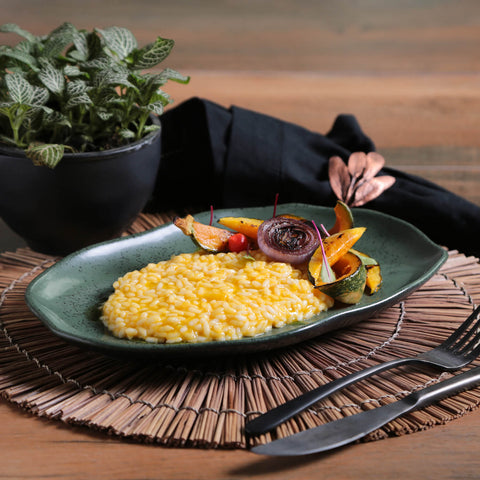 Porto Brasil Organic Abstract Hand Finished Glazed Stoneware Serving Platter - Set of 4