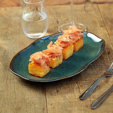 Porto Brasil Modern Abstract Glazed Stoneware Serving Platter - Set of 4