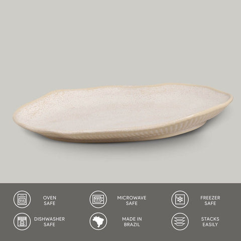 Porto Brasil Porto Brasil Everyday Organic Hand Finished Stoneware Serving Platter - Set of 4