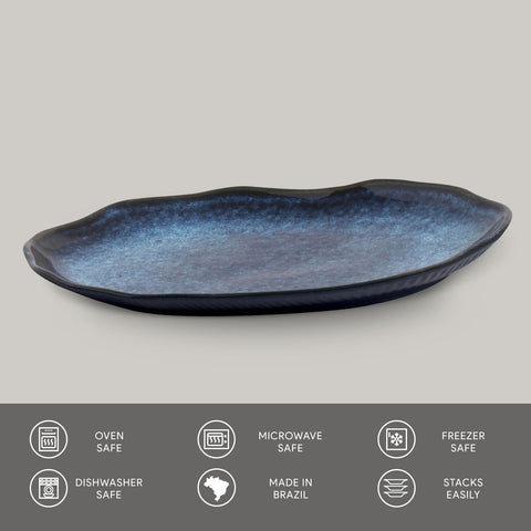 Porto Brasil Porto Brasil Everyday Organic Abstract Stoneware Serving Platter - Set of 4