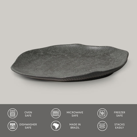 Porto Brasil Porto Brasil Modern Abstract Hand Finished Stoneware Serving Platter - Set of 4