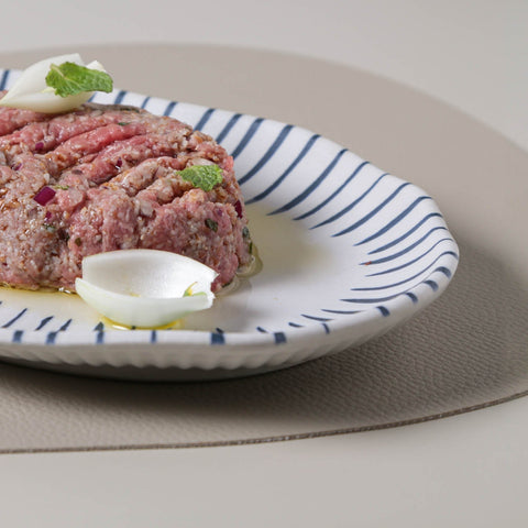 Porto Brasil Modern Hand Finished Stripe Graphic Stoneware Serving Platter - Set of 4