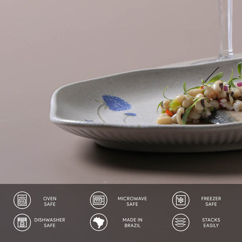 Porto Brasil Organic Hand Finished Stoneware Serving Platter - Set of 4