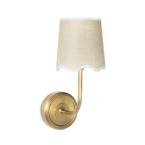 Ariel Accent Woven Sconce with Scallop Trim Coastal Wall Light