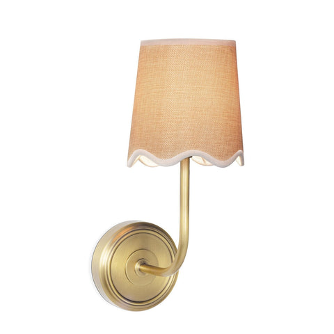 Ariel Accent Woven Sconce with Scallop Trim Coastal Wall Light