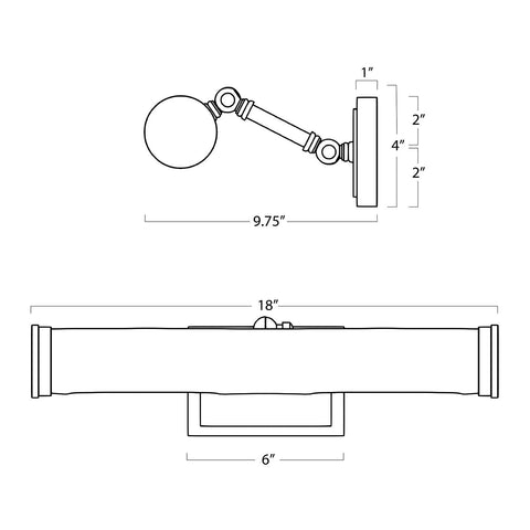 Tate Accent Picture Light with Adjustable Head Wall Light