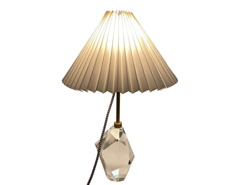 15” Natural White Linen Knife Pleat Lampshade, Bulb Clip Classic Design