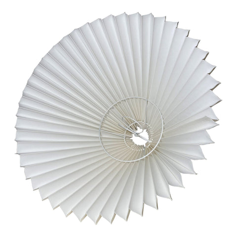 15” Natural White Linen Knife Pleat Lampshade, Bulb Clip Classic Design