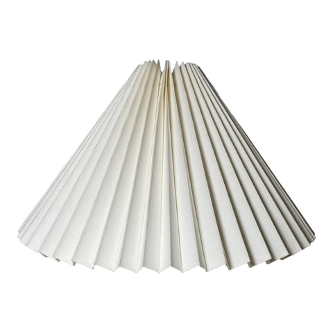 15” Natural White Linen Knife Pleat Lampshade & Chrome Stick Lamp